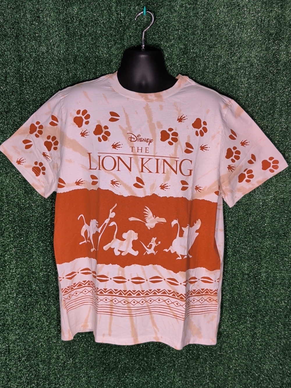 Disney Shirt Adult White Red The Lion King Simba Pumbaa Tie Dye Parks Size XL
